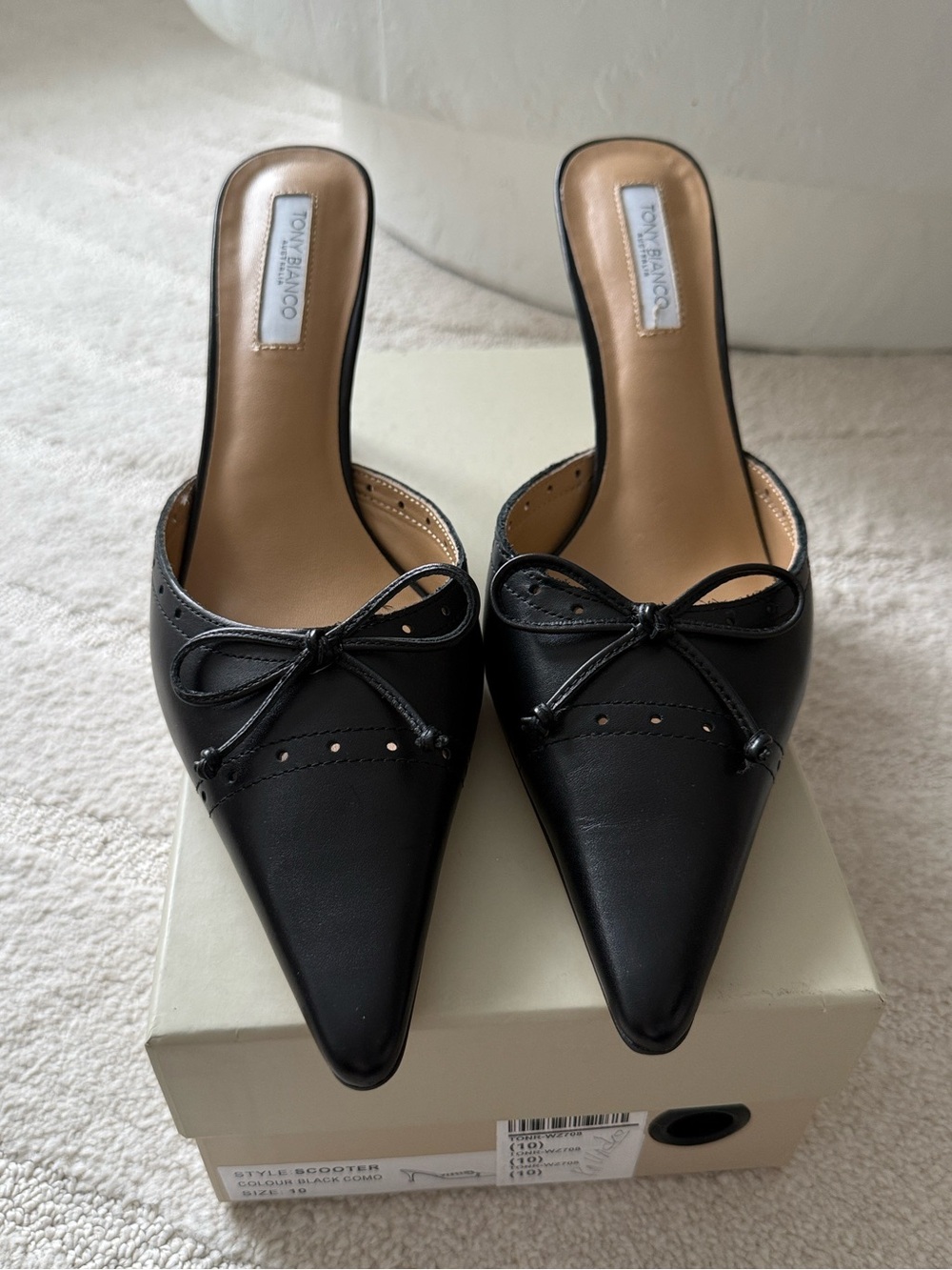 Tony Bianco Scooter Heel in Black Como